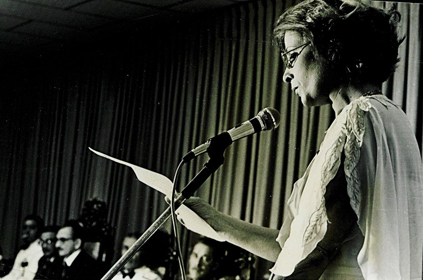 Eunice Michilles, a primeira senadora, tomou posse em 1979 Arquivo pessoal.