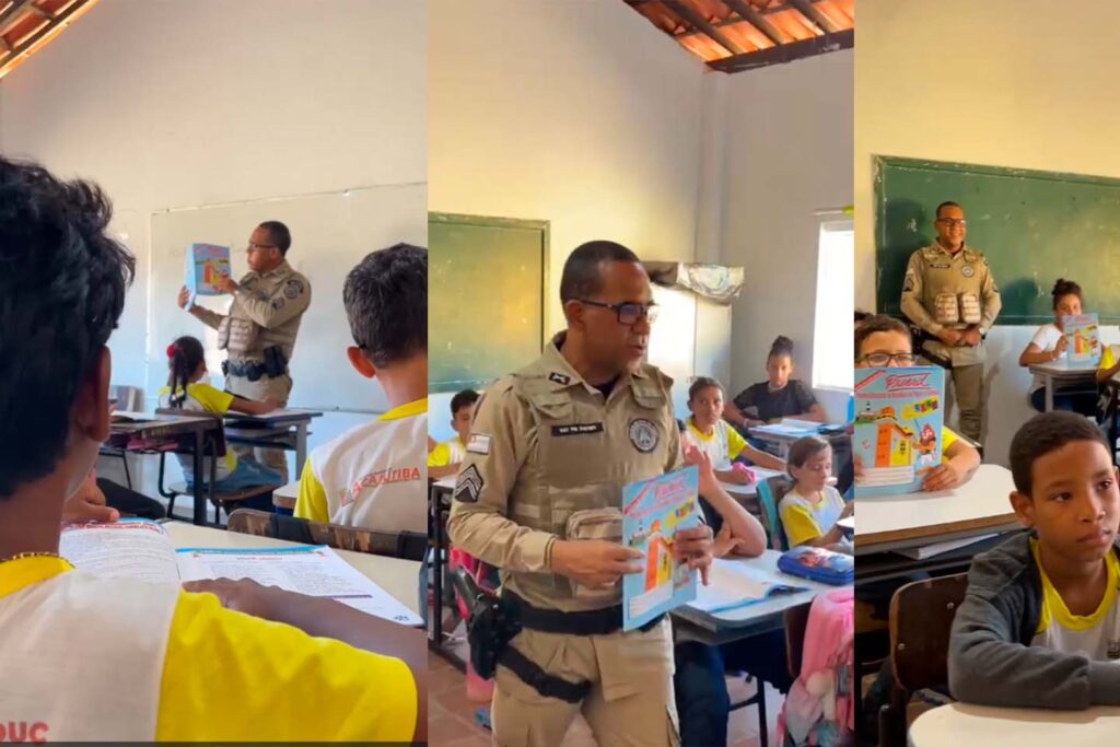 Programa Educacional de Resistência às Drogas e à Violência (Proerd), (6ªCIPM: RIO REAL-BA), ocorrendo em toda a rede municipal.