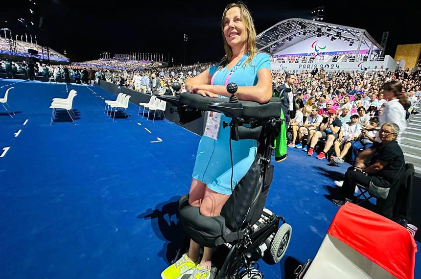 Mara Gabrilli na abertura dos Jogos Paralímpicos em Paris, no final de agosto deste ano.Foto  Eduardo Tavares Gab.

