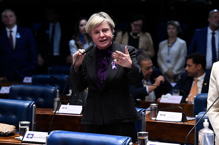 Margareth Buzetti, autora do Pacote Antifeminicídio, sancionado sem vetos pelo presidente Lula
Jefferson Rudy/Agência Senado