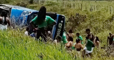 ÔNIBUS TOMBA NA BA-489 E DEIXA PELO MENOS 25 FERIDOS EM PRADO